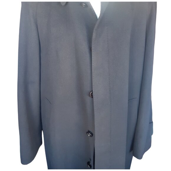 Coppley SZ 42 100% Cashmere Black Single Breasted Concealed Placket Overcoat - Picture 7 of 16